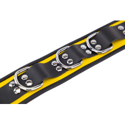 The Red Collier en cuir 3 Anneaux D Jaune-Noir